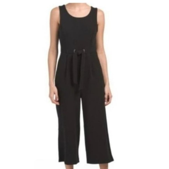 Rachel Zoe Pants - RACHEL ZOE Black Sleeveless Tie Waist Wide Leg Cropped Jumpsuit‎ Women's Size 2*